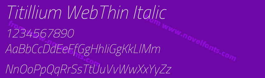 Titillium WebThin ItalicPreview