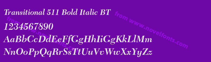 Transitional 511 Bold Italic BTPreview