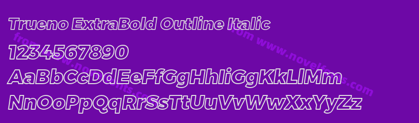 Trueno ExtraBold Outline ItalicPreview