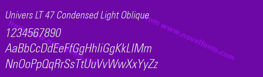 Univers LT 47 Condensed Light ObliquePreview