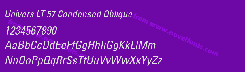 Univers LT 57 Condensed ObliquePreview