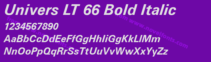 Univers LT 66 Bold ItalicPreview