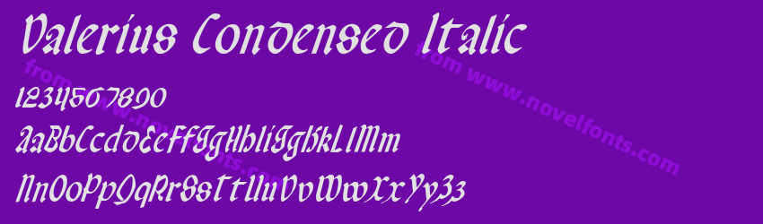 Valerius Condensed ItalicPreview