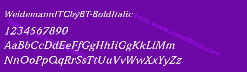 WeidemannITCbyBT-BoldItalicPreview