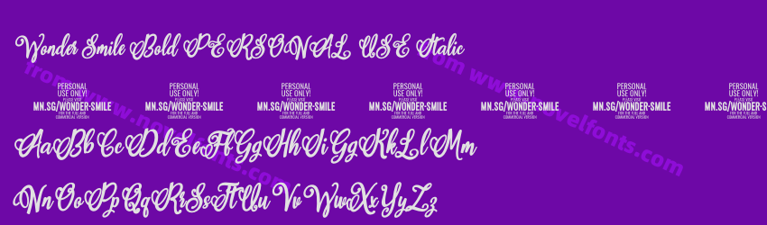 Wonder Smile Bold PERSONAL USE ItalicPreview