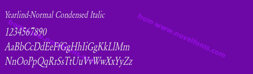 Yearlind-Normal Condensed ItalicPreview