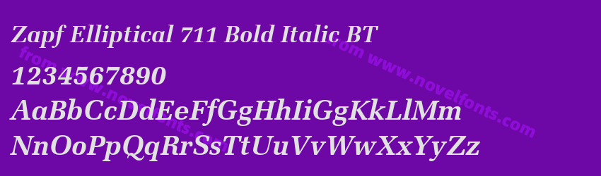 Zapf Elliptical 711 Bold Italic BTPreview