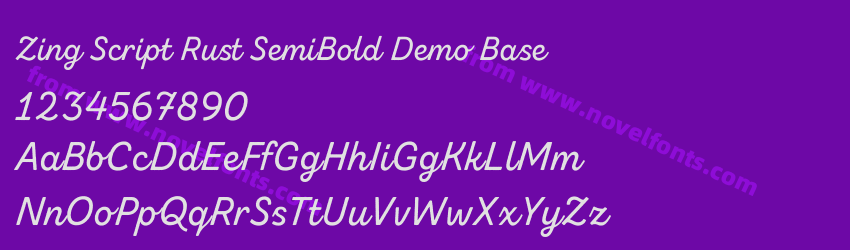 Zing Script Rust SemiBold Demo BasePreview