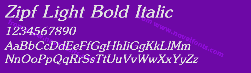 Zipf Light Bold ItalicPreview