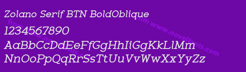 Zolano Serif BTN BoldObliquePreview