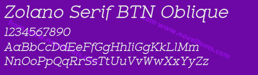 Zolano Serif BTN ObliquePreview