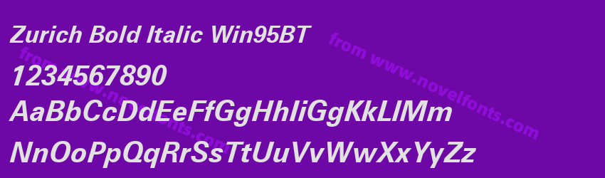 Zurich Bold Italic Win95BTPreview