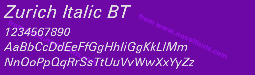 Zurich Italic BTPreview