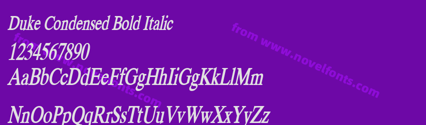 Duke Condensed Bold ItalicPreview