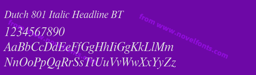 Dutch 801 Italic Headline BTPreview