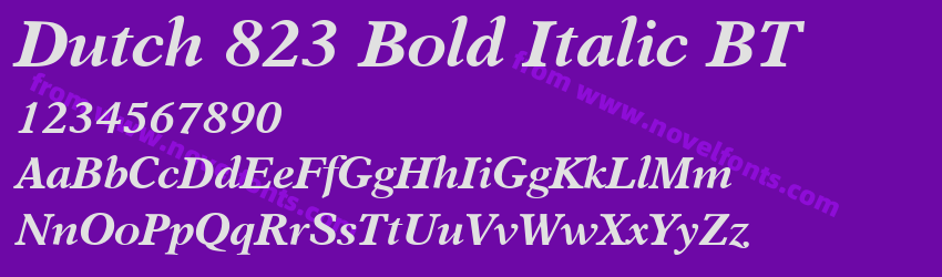 Dutch 823 Bold Italic BTPreview