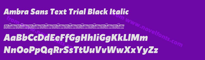 Ambra Sans Text Trial Black ItalicPreview