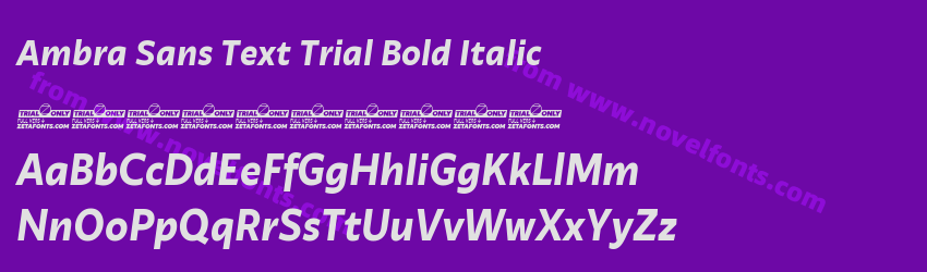 Ambra Sans Text Trial Bold ItalicPreview