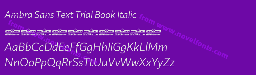 Ambra Sans Text Trial Book ItalicPreview