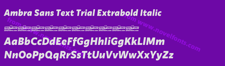 Ambra Sans Text Trial Extrabold ItalicPreview