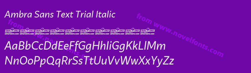 Ambra Sans Text Trial ItalicPreview