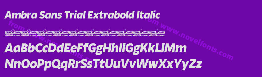 Ambra Sans Trial Extrabold ItalicPreview