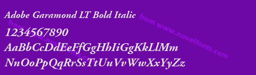 Adobe Garamond LT Bold ItalicPreview