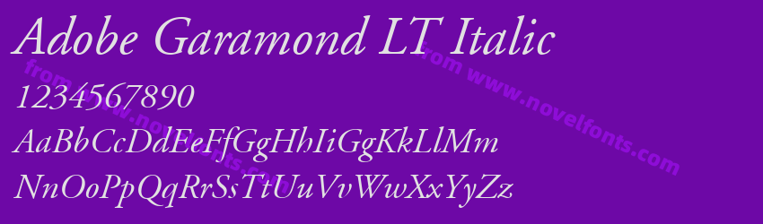 Adobe Garamond LT ItalicPreview