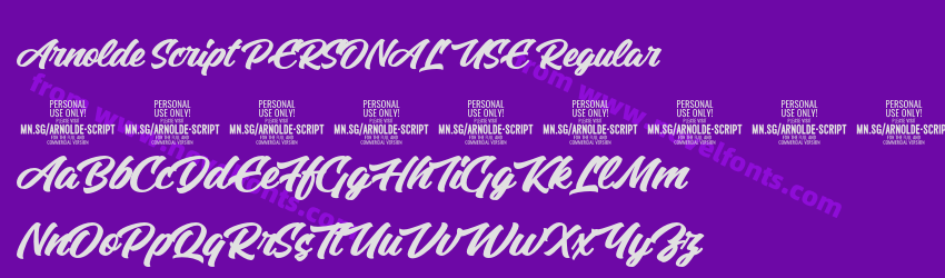 Arnolde Script PERSONAL USE RegularPreview