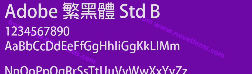 Adobe 繁黑體 Std BPreview