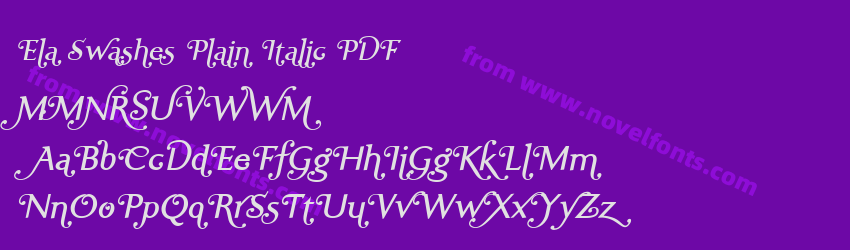 Ela Swashes Plain Italic PDFPreview