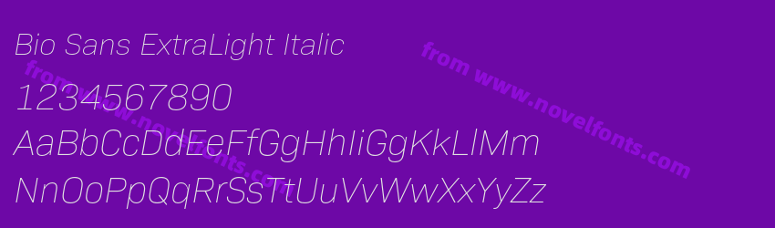 Bio Sans ExtraLight ItalicPreview