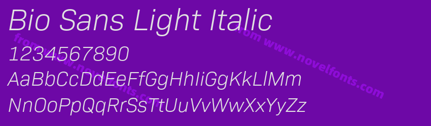 Bio Sans Light ItalicPreview