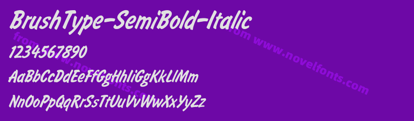 BrushType-SemiBold-ItalicPreview