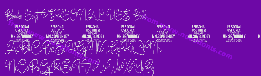 Bundey Script PERSONAL USE BoldPreview