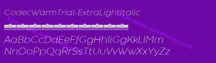 CodecWarmTrial-ExtraLightItalicPreview