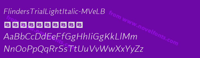 FlindersTrialLightItalic-MVeLBPreview