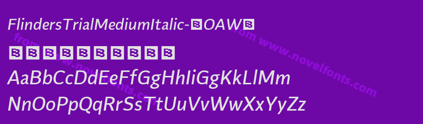 FlindersTrialMediumItalic-2OAW3Preview