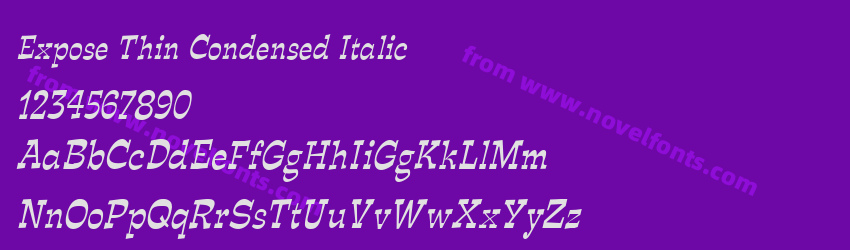 Expose Thin Condensed ItalicPreview