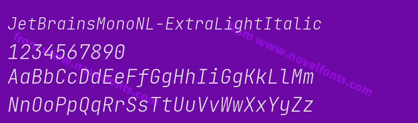 JetBrainsMonoNL-ExtraLightItalicPreview