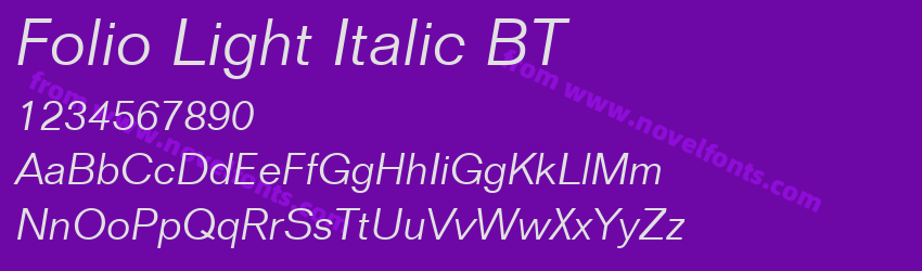 Folio Light Italic BTPreview