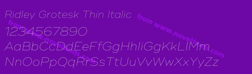 Ridley Grotesk Thin ItalicPreview