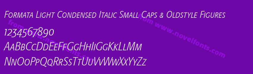 Formata Light Condensed Italic Small Caps & Oldstyle FiguresPreview