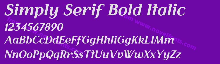 Simply Serif Bold ItalicPreview