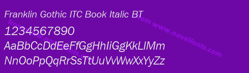 Franklin Gothic ITC Book Italic BTPreview