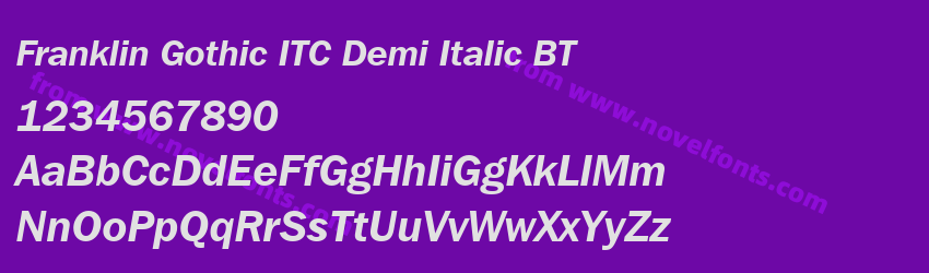 Franklin Gothic ITC Demi Italic BTPreview