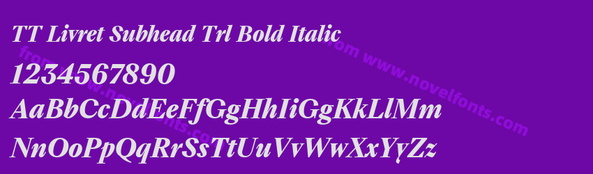 TT Livret Subhead Trl Bold ItalicPreview