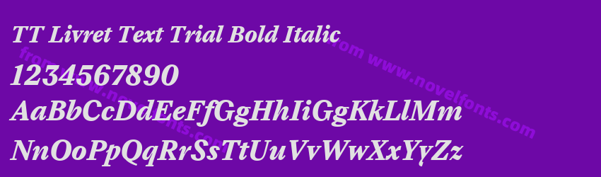 TT Livret Text Trial Bold ItalicPreview