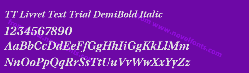 TT Livret Text Trial DemiBold ItalicPreview