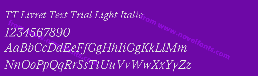 TT Livret Text Trial Light ItalicPreview